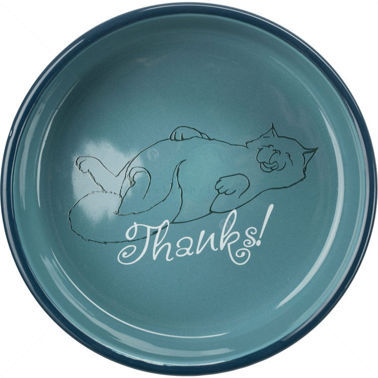 Керамична купа Thanks for service, TRIXIE, тъмносиня, 15 см