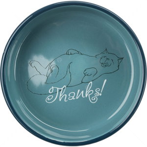 Керамична купа Thanks for service, TRIXIE, тъмносиня, 15 см