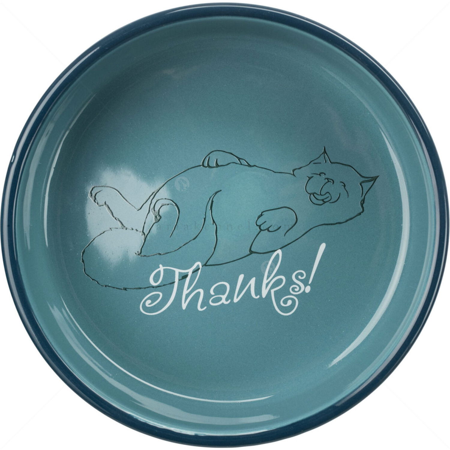 Керамична купа Thanks for service, TRIXIE, тъмносиня, 15 см