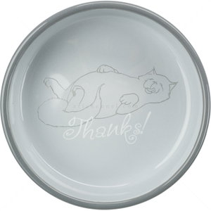 Керамична купа Thanks for service, TRIXIE, сива, 15 см