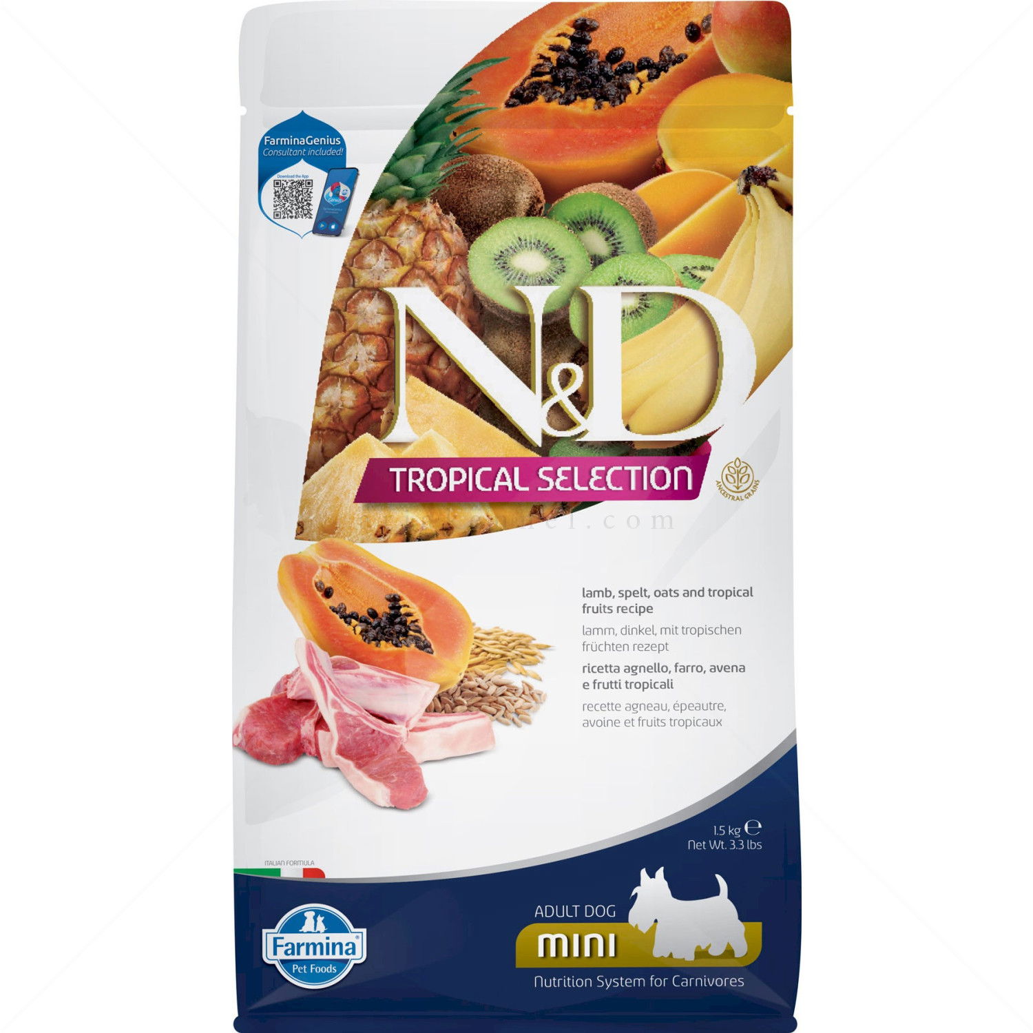 N&D Dog 1.5 кг Adult Mini Lamb Tropical Selection