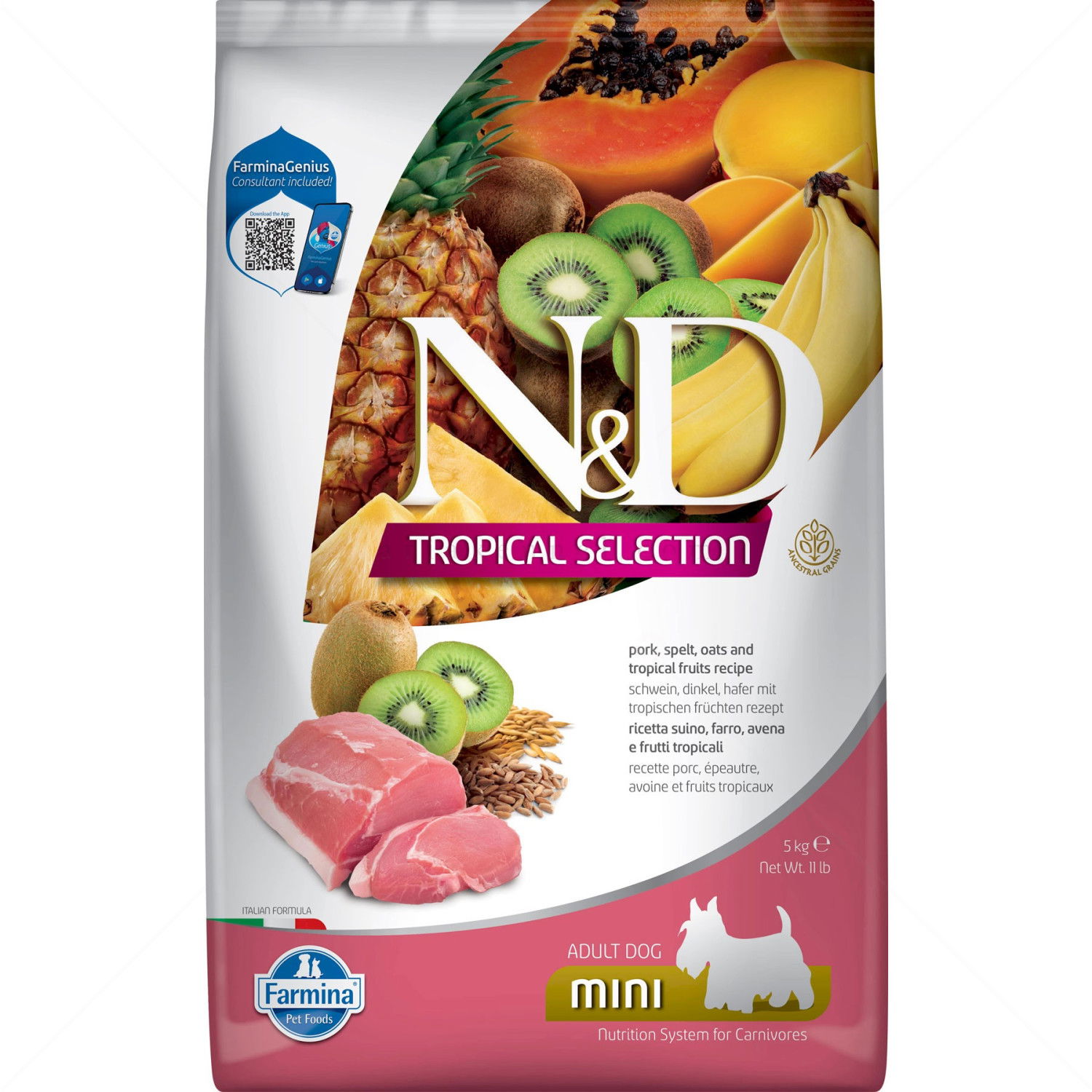N&D Dog 5 кг Adult Mini Pork Tropical Selection