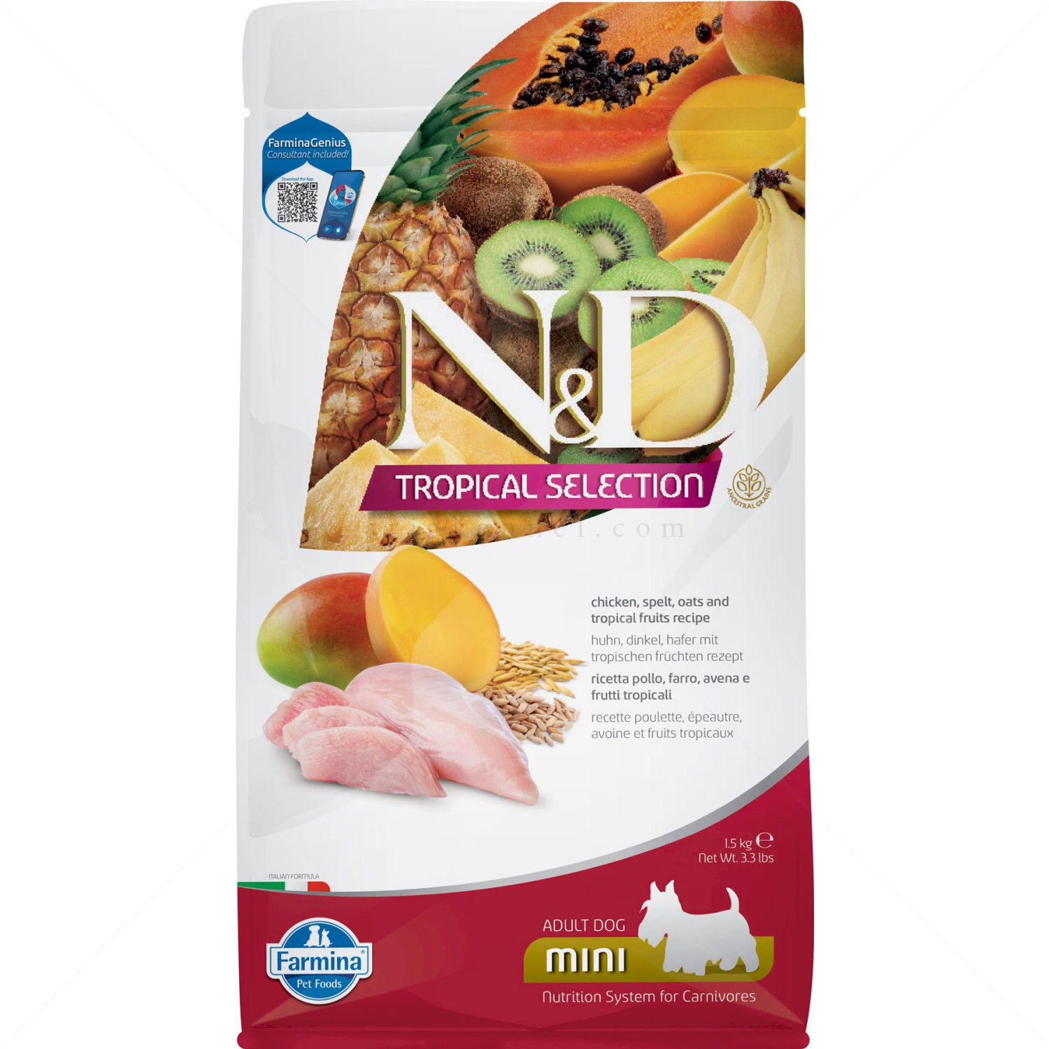 N&D Dog 1.5 кг Adult Mini Chicken Tropical Selection