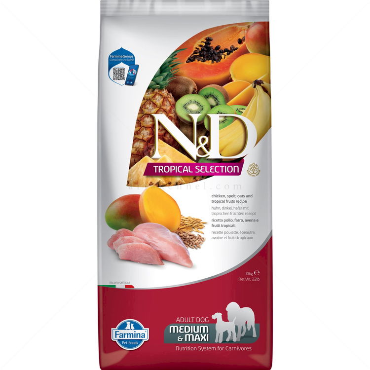 N&D Dog 10 кг Adult Medium&Maxi Chicken Tropical Selection