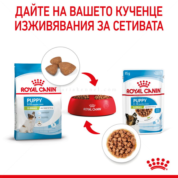 Пауч за подрастващи кученца от мини породи ROYAL CANIN X-Small Puppy