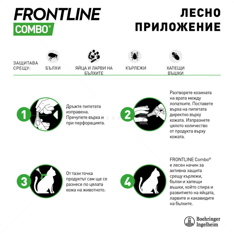 Пипета за външно обезпаразитяване FRONTLINE COMBO 1x0.5 мл