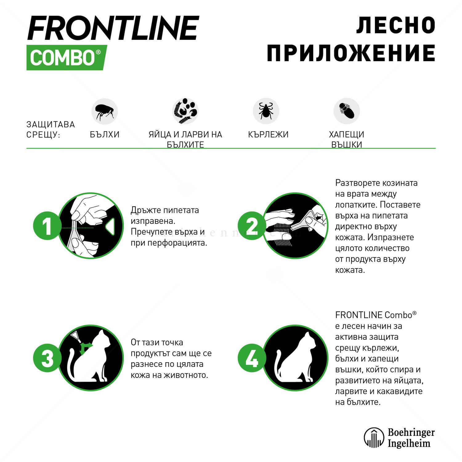 Пипета за външно обезпаразитяване FRONTLINE COMBO 1x0.5 мл