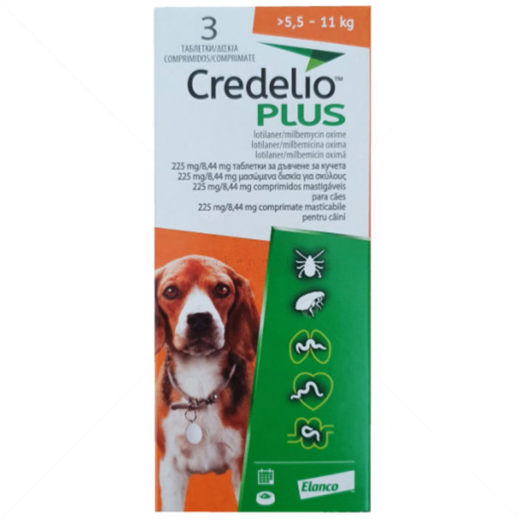 Комбинирана таблетка за вътрешно и външно обезпаразитяване CREDELIO PLUS 1x225 mg