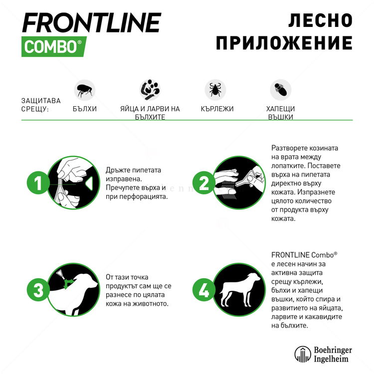 Пипета за външно обезпаразитяване FRONTLINE COMBO 1x1.34 мл