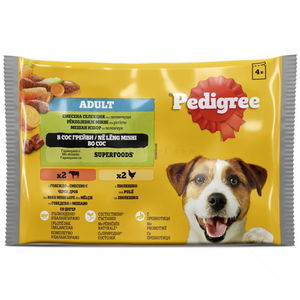 Паучове с пилешко, говеждо месо и зеленчуци в сос грейви PEDIGREE Multipack Adult