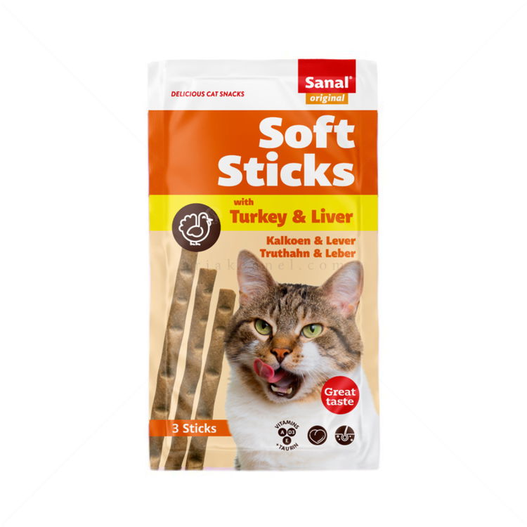 Солети с пуешко месо и черен дроб SANAL Soft Sticks 3 бр/опаковка