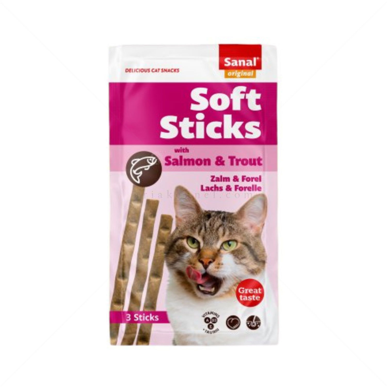 Солети със сьомга и пъстърва SANAL Soft Sticks 3 бр/опаковка