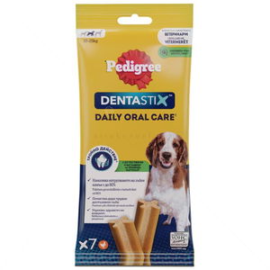 Лакомство за дентална хигиена за кучета с тегло 10 - 25 кг PEDIGREE Dentastix, 180 гр