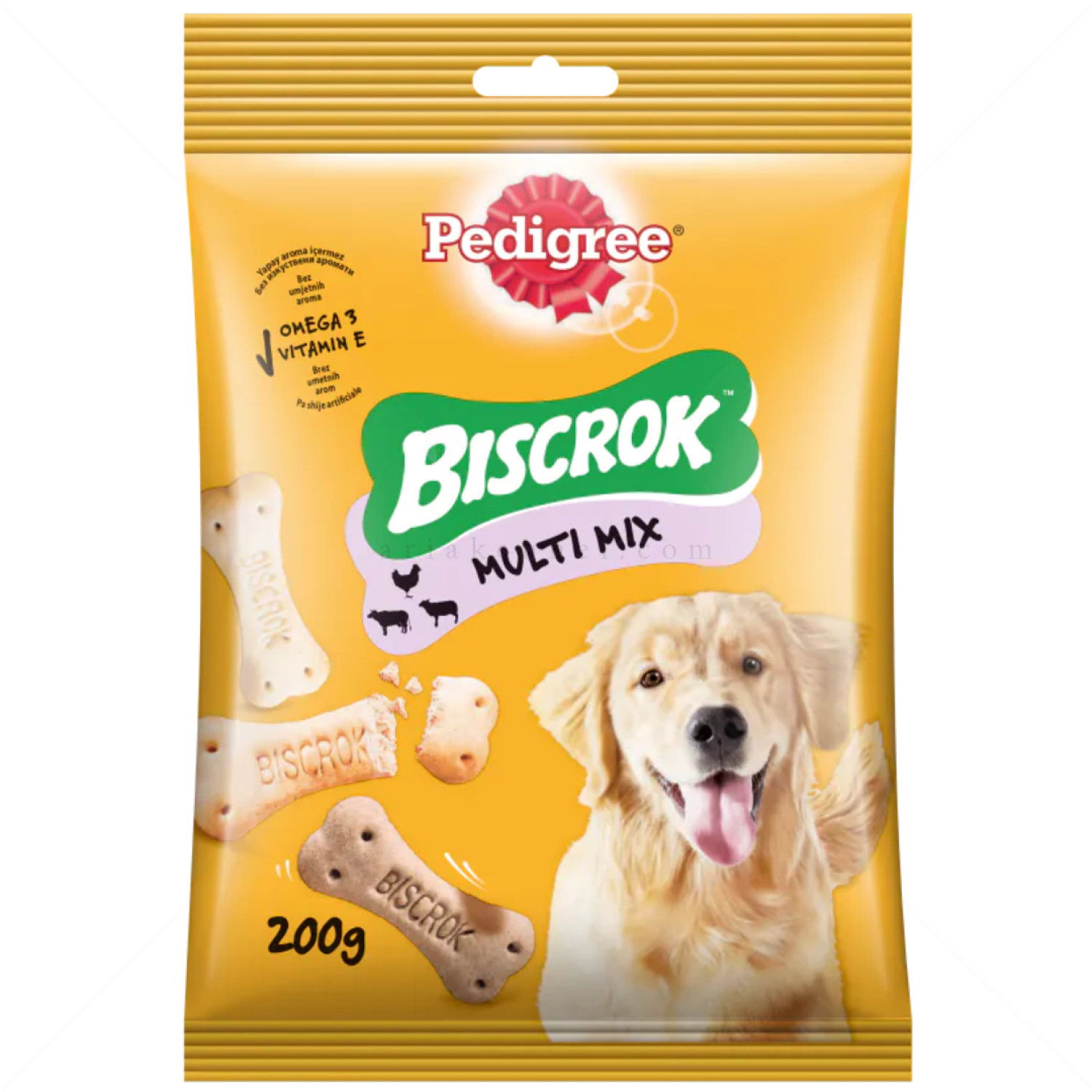 Кокалчета с пилешко, говеждо и агнешко месо PEDIGREE Biscrok Multi mix, 200 гр
