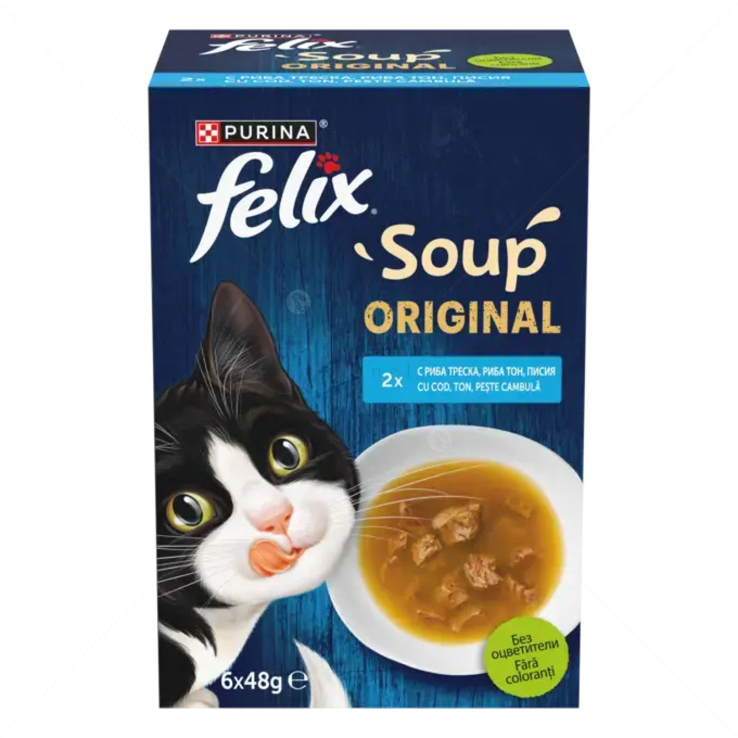 Супа с риба треска, риба тон и писия FELIX Soup Original 6х48 гр