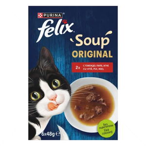 Супа с говеждо, пилешко и агнешко месо FELIX Soup Original 6х48 гр