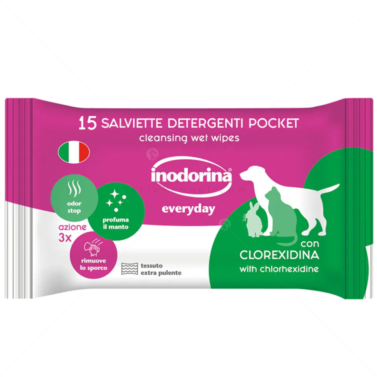 Хлорхексидинови мокри кърпи INODORINA за кучета и котки