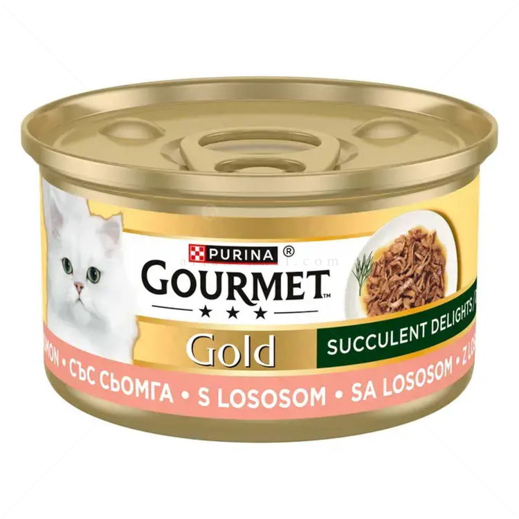 GOURMET Gold Succulent Delights 85 гр със сьомга, сочни изкушения
