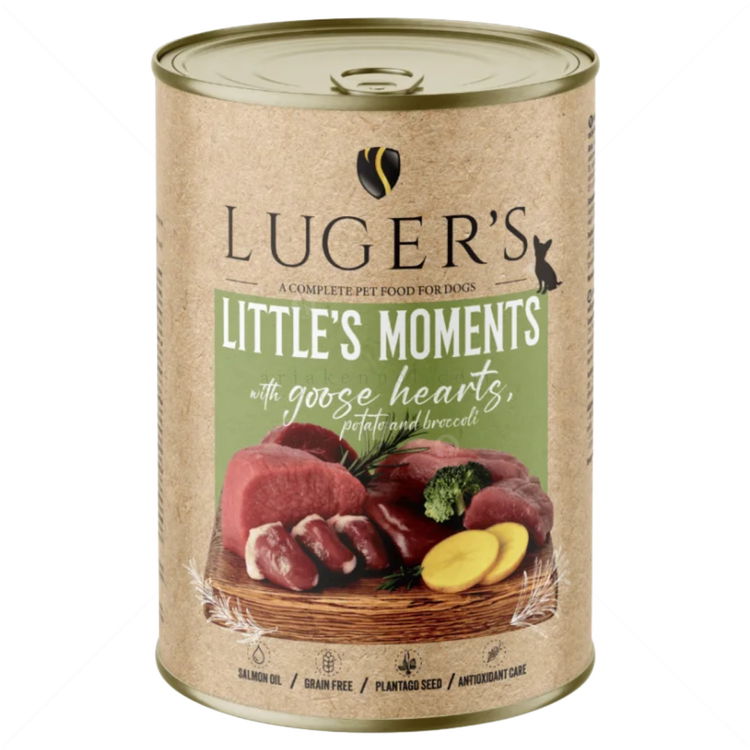 Консерва с гъши сърца, картофи и броколи 400 гр LUGERS Little's Moments Goose hearts, potato and broccoli