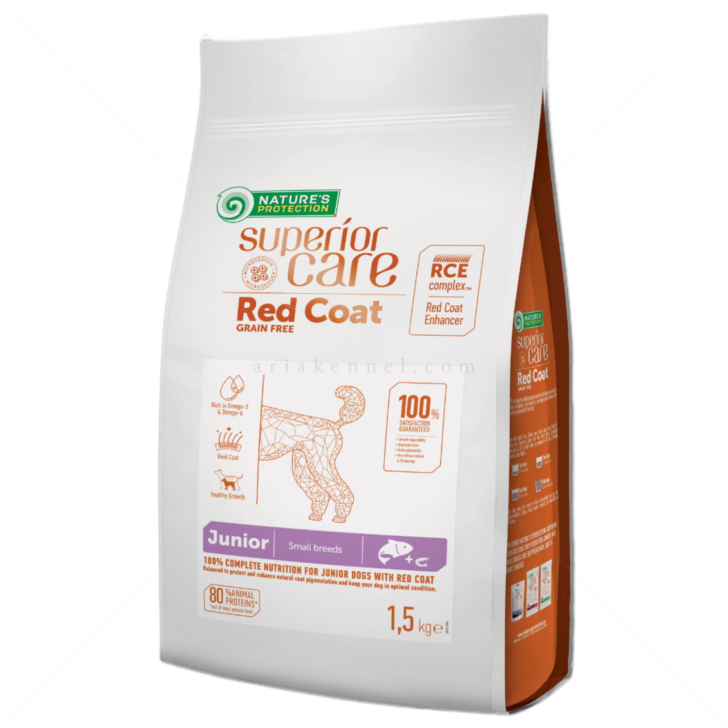 Храна за подрастващи кученца с червена козина 10 кг NATURE'S PROTECTION Superior Care Red Coat Junior Small Breeds Salmon