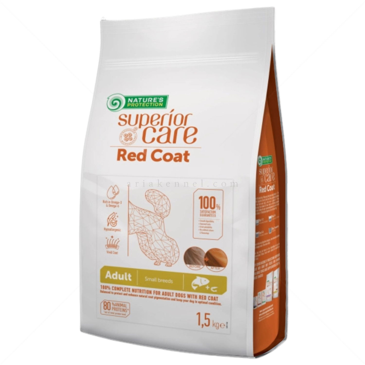 Храна за кучета с червена козина 10 кг NATURE'S PROTECTION Superior Care Red Coat Adult Small Breeds Salmon