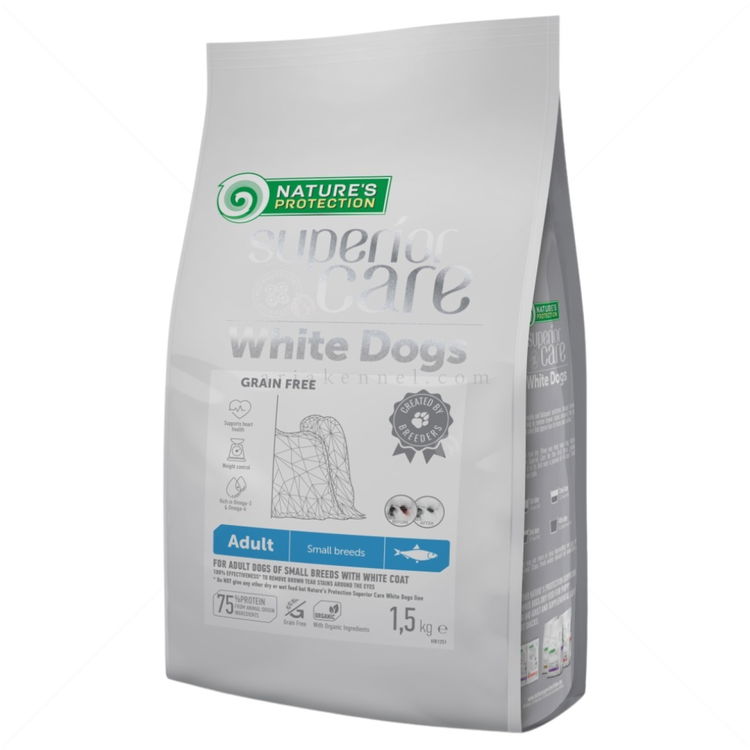 Храна за бели кучета 10 кг NATURE'S PROTECTION Superior Care White Dog Adult Small Breeds Herring