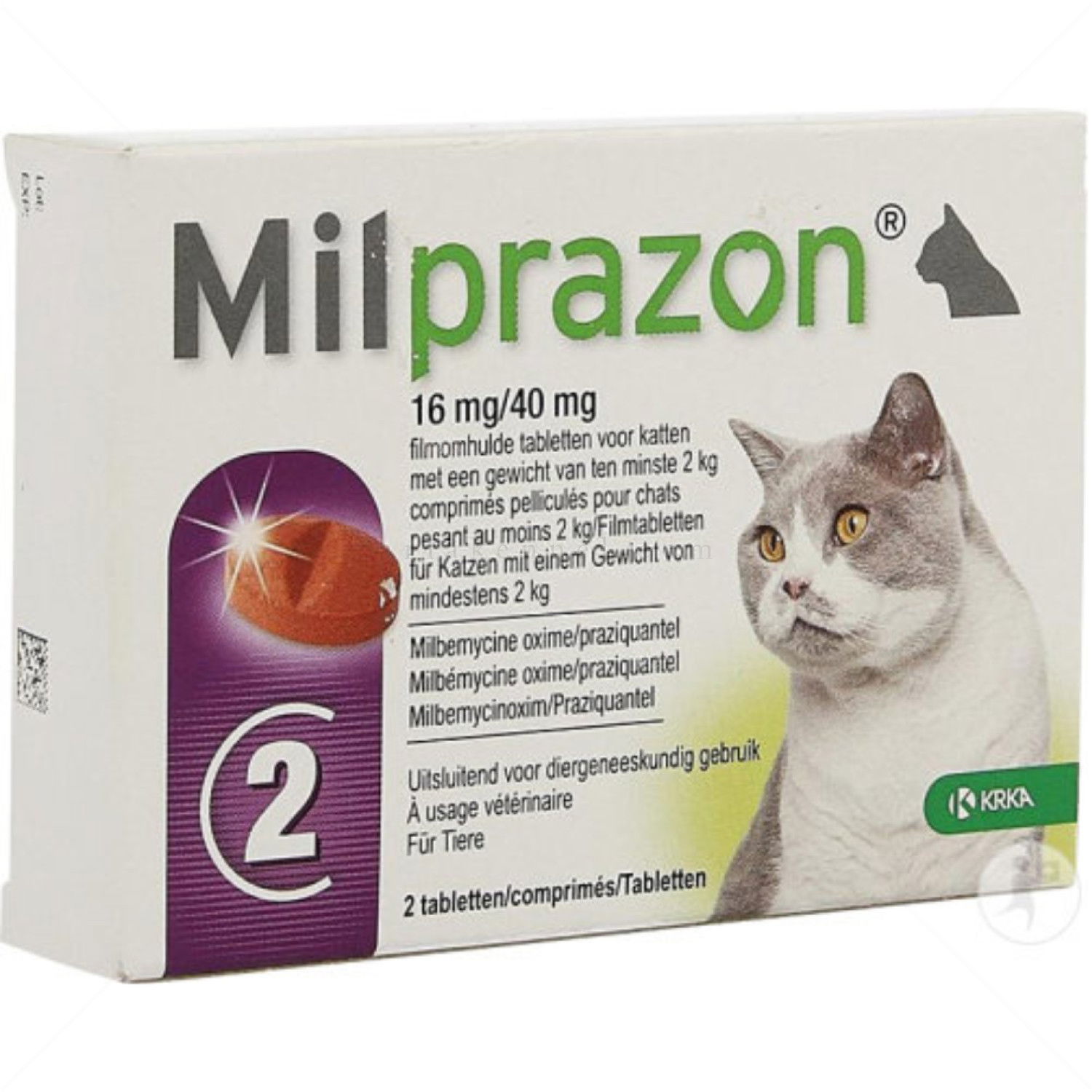 Таблетки за вътрешно обезпаразитяване и превенция на Дирофилариозата MILPRAZON Cat 16/40 mg