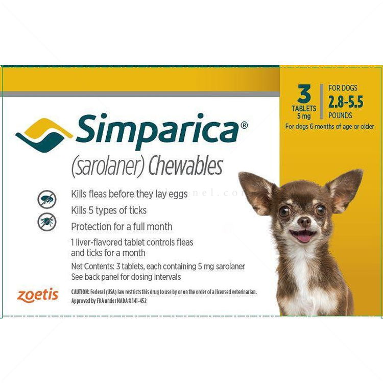 Таблетка за външно обезпаразитяване SIMPARICA 1x5 mg