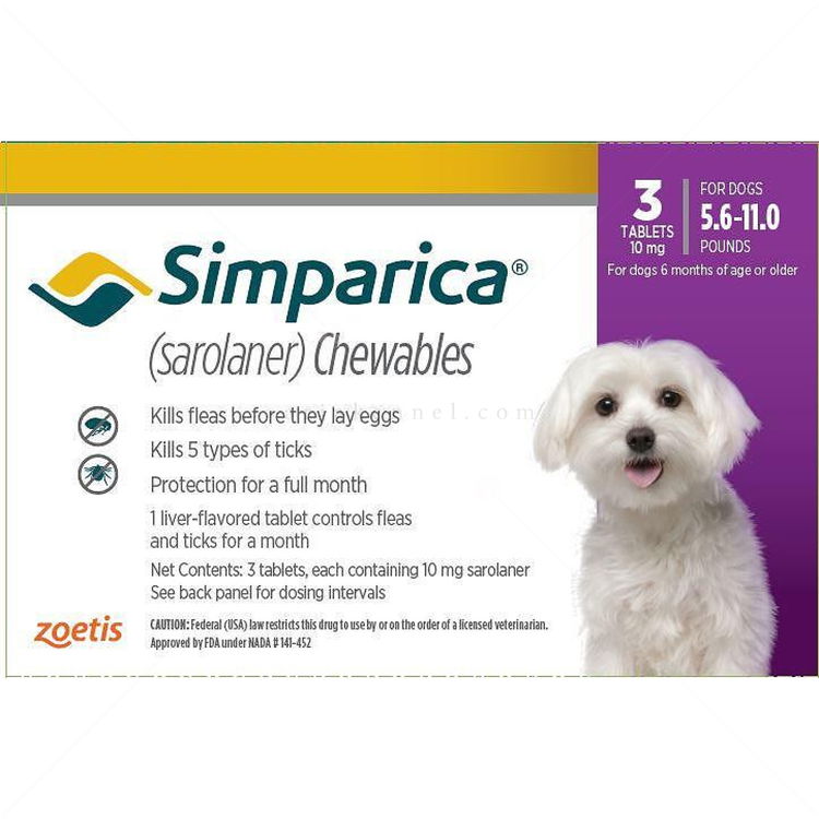 Таблетка за външно обезпаразитяване SIMPARICA 1x10 mg