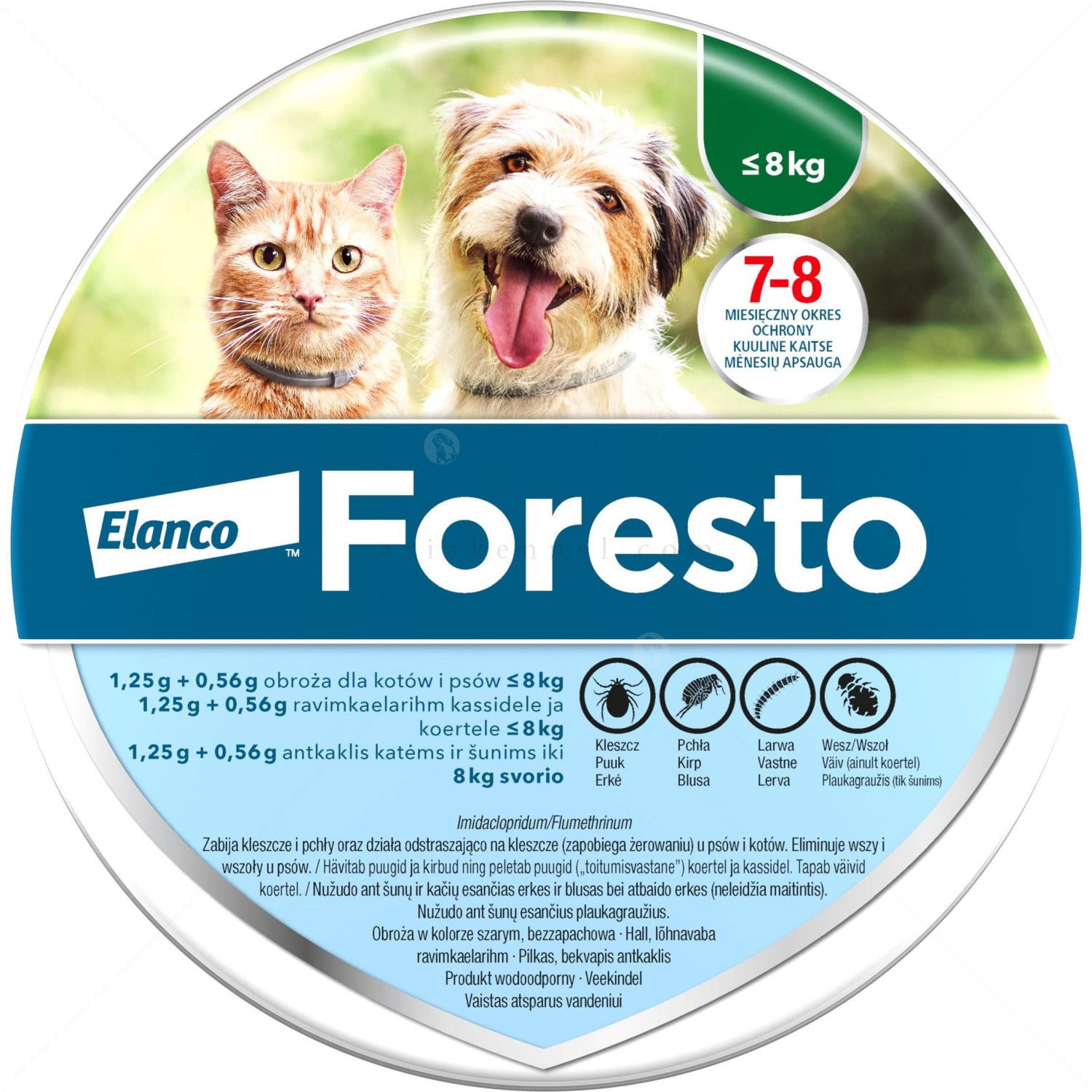 Противопаразитна каишка за куче и котка FORESTO 38 см