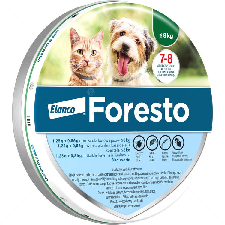 Противопаразитна каишка за куче и котка FORESTO 38 см