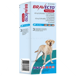 Комбинирани таблетки за вътрешно и външно обезпаразитяване BRAVECTO TriUNO 3x400 мг