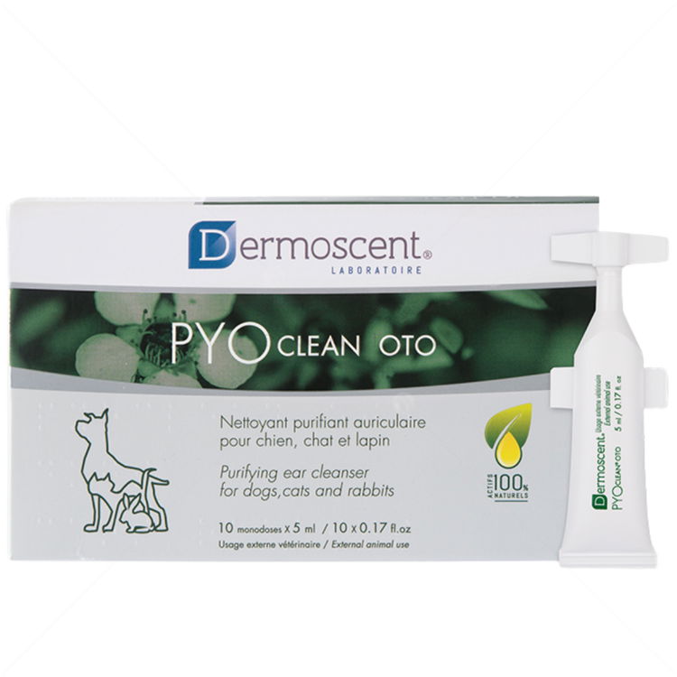 Пречистващ почистващ препарат за уши DERMOSCENT PYOclean Oto за лечение и профилактика на външен отит