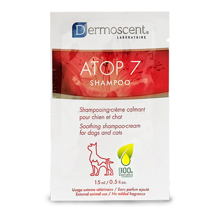 Моно доза Успокояващ крем шампоан за раздразнена, суха или алергична кожа DERMOSCENT Atop 7 Shampoo