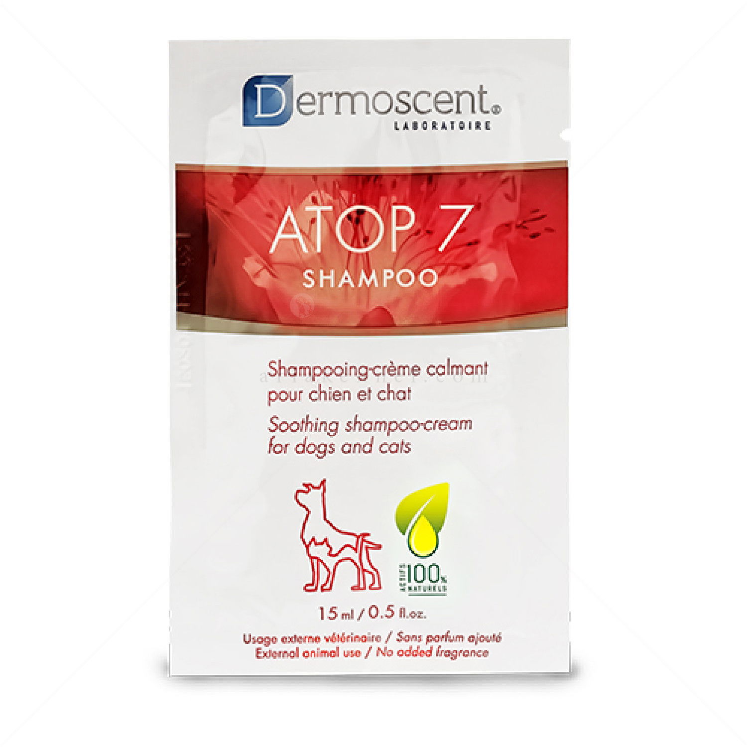 Моно доза Успокояващ крем шампоан за раздразнена, суха или алергична кожа DERMOSCENT Atop 7 Shampoo