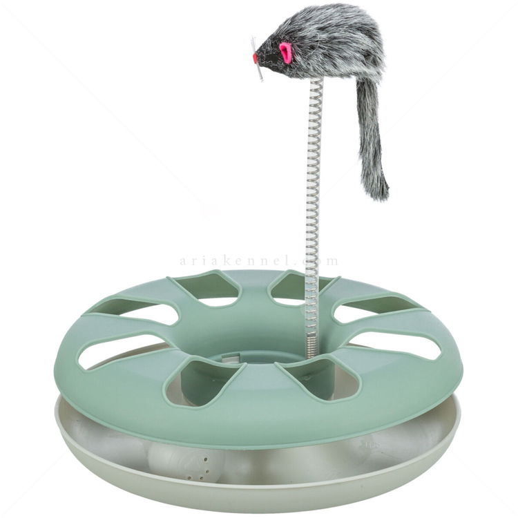 Играчка с топче и мишка на пружина TRIXIE Crazy Circle, мента