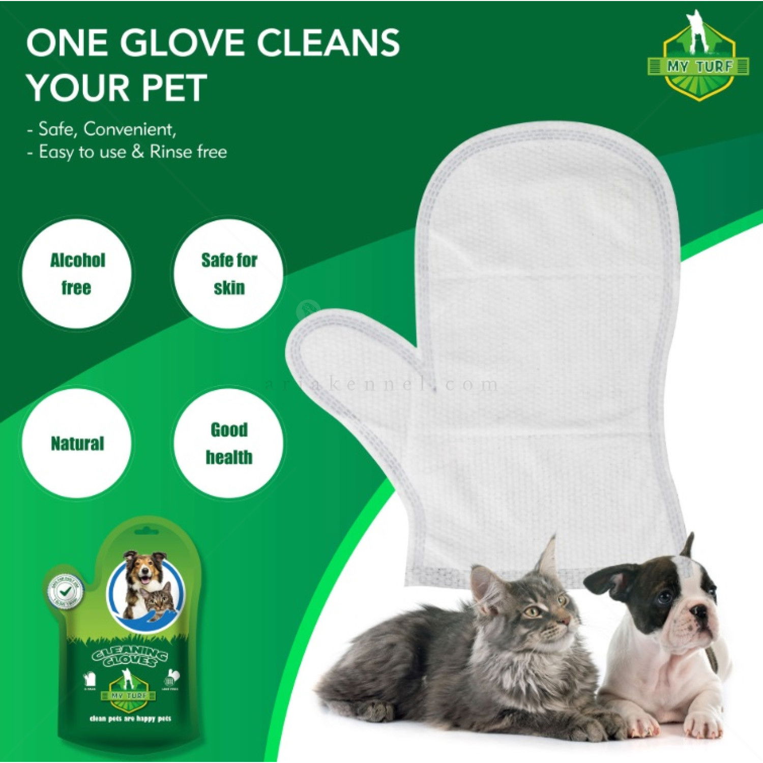Почистващи ръкавици без изплакване MY TURF, с алое вера и екстракт от овес