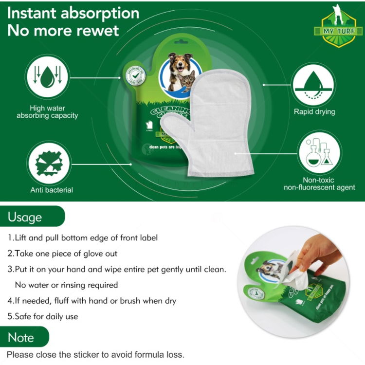 Почистващи ръкавици без изплакване MY TURF, с алое вера и екстракт от овес