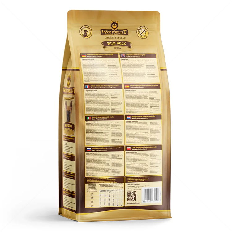 WOLFSBLUT Puppy Wild Duck 2 кг с дива патица и картофи за малки кученца
