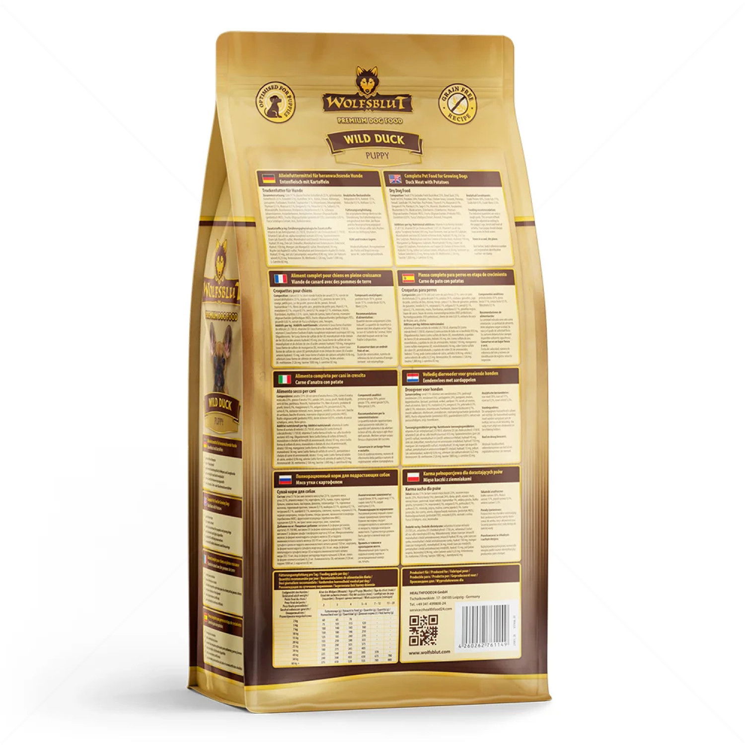 WOLFSBLUT Puppy Wild Duck 2 кг с дива патица и картофи за малки кученца