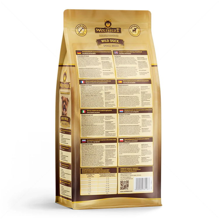 WOLFSBLUT Adult Small Breed Wild Duck 2 кг с дива патица и картофи за дребни породи кучета