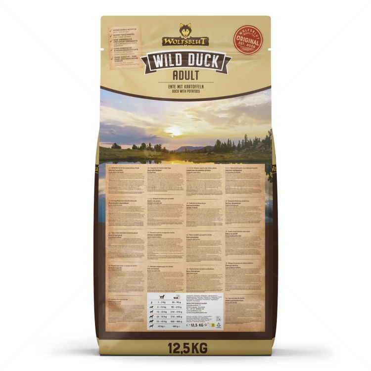 WOLFSBLUT Adult Wild Duck 12.5 кг с дива патица и картофи за всички породи кучета