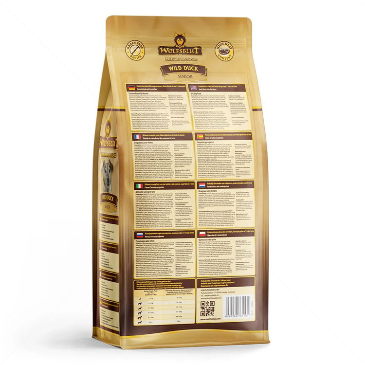 WOLFSBLUT Senior Wild Duck 2 кг с дива патица и картофи за всички породи кучета