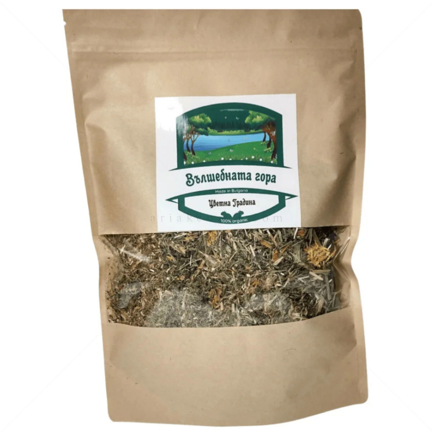 Цветна градина - микс от билки, зеленчуци, цвят от хибискус и невен 150 гр ВЪЛШЕБНАТА ГОРА - натурална храна за зайци, морски свинчета и други малки животни