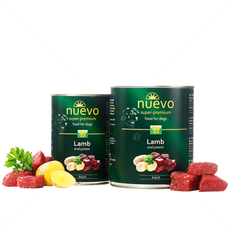 Консерва за кучета 800 гр NUEVO Adult Lamb & Potato