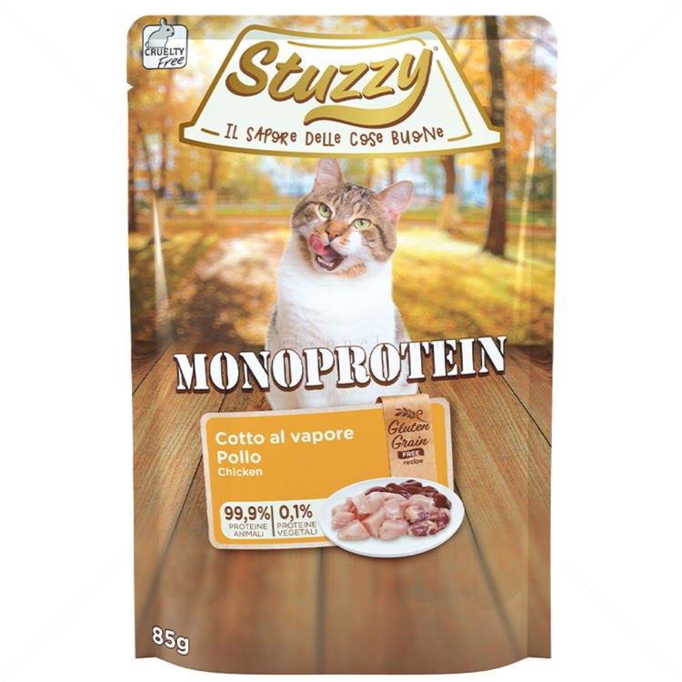 Монопротеинов пауч за котки без зърно 85 гр STUZZY Cat Grain Free Monoprotein Pouch Adult Chicken