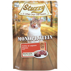 Монопротеинов пауч за котки без зърно 85 гр STUZZY Cat Grain Free Monoprotein Pouch Adult Beef