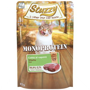Монопротеинов пауч за котки без зърно 85 гр STUZZY Cat Grain Free Monoprotein Pouch Adult Veal