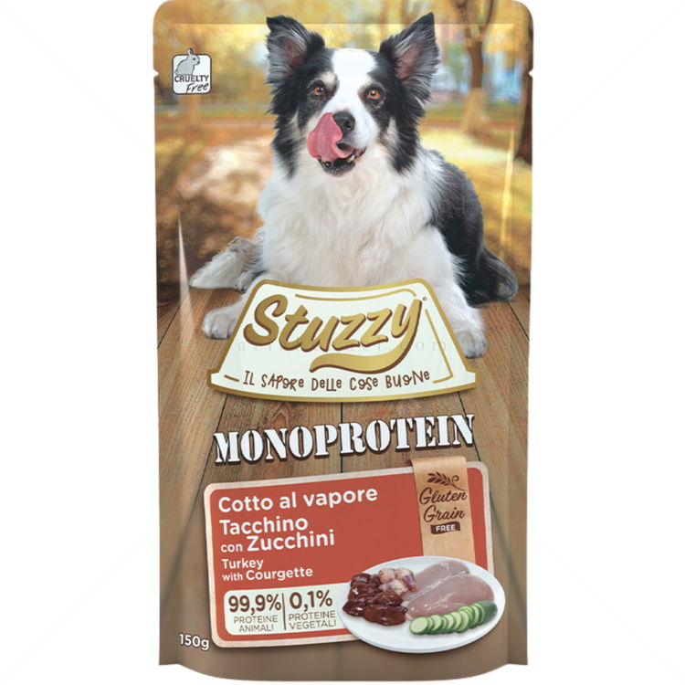 Монопротеинов пауч за кучета без зърно 150 гр STUZZY Dog Grain Free Monoprotein Pouch Adult Turkey