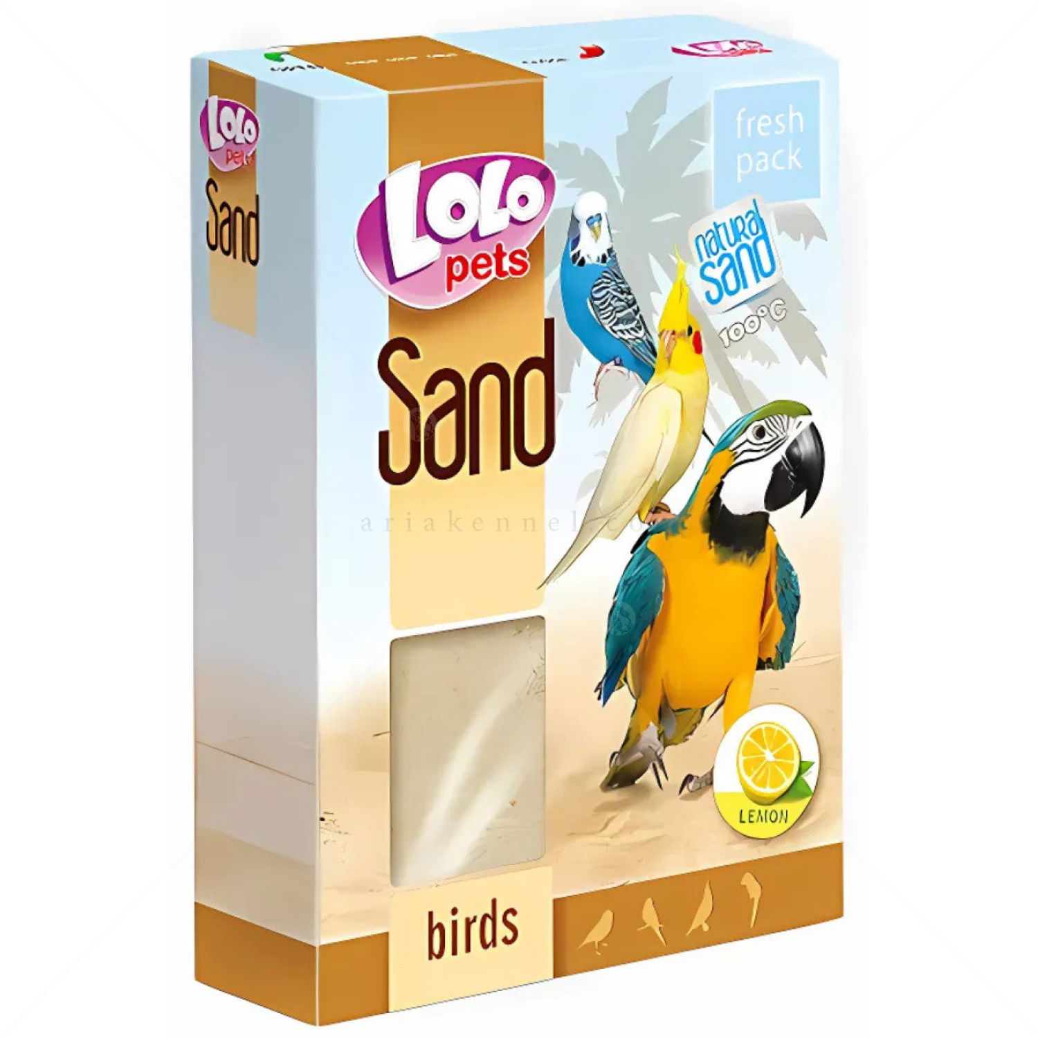 Пясък с лимонов аромат за птици LOLO PETS
